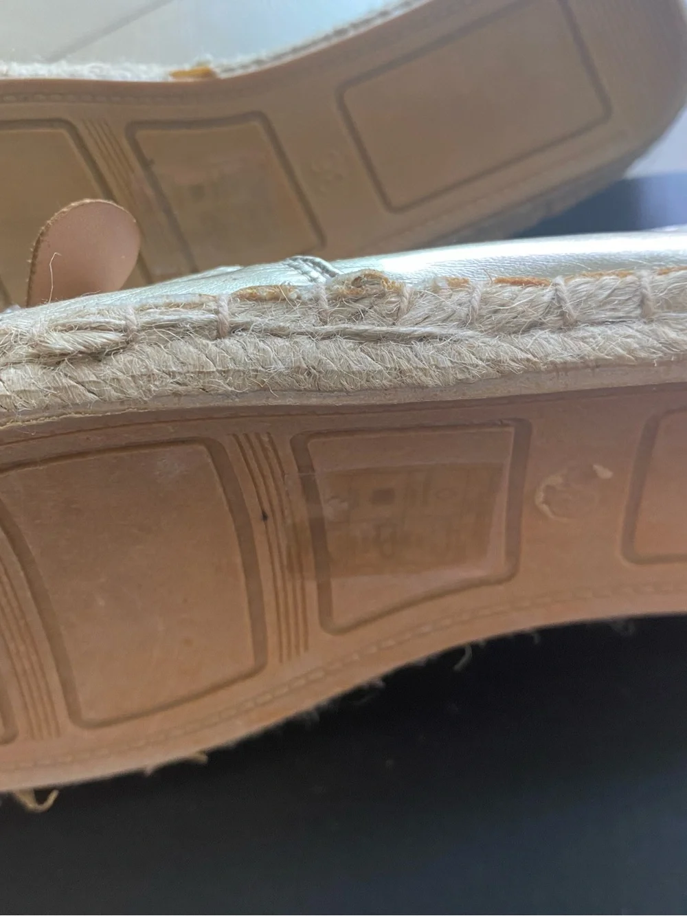 Gold Metallic Espadrille Mouse Slip-On Shoes